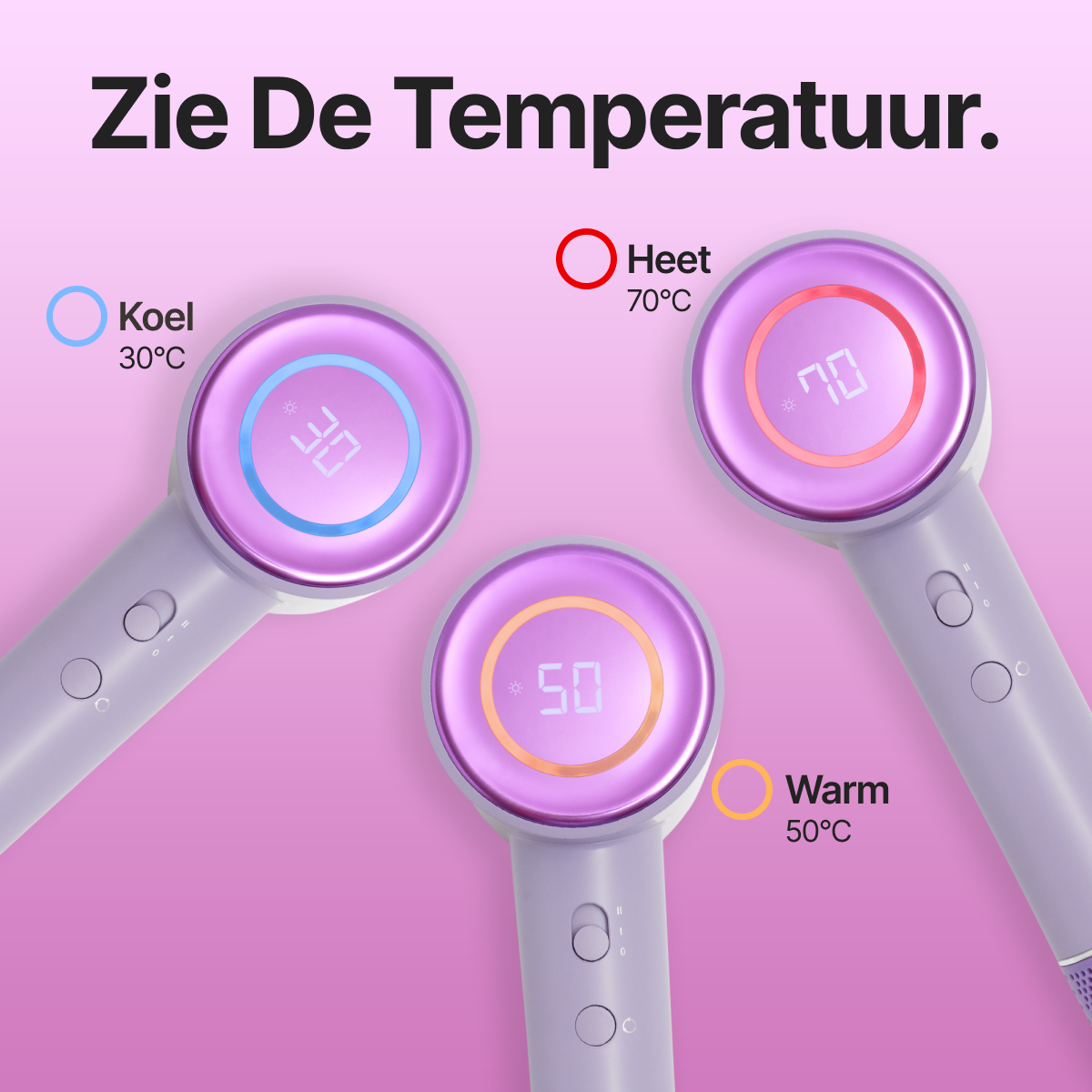 Label AirWave Pro - Hochgeschwindigkeits-Haartrockner + 3 Aufsätze